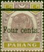 Rare Postage Stamp from Pahang 1899 4c on 5c Dull Purple & Olive-Yellow SG28 Fine MM (2)