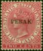 Perak 1890 2c Bright Rose SG22 Type 19 Fine LMM  Queen Victoria (1840-1901) Collectible Stamps