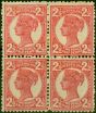 Valuable Postage Stamp Queensland 1898 2 1/2d Rose SG236 Fine MM & MNH Block of 4