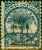 Old Postage Stamp from Samoa 1893 5d on 4d Blue SG67 Fine Used