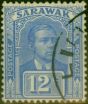 Old Postage Stamp Sarawak 1928 12c Bright Blue SG84 Fine Used