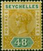 Seychelles 1890 48c Ochre & Green SG7 Fine MM Queen Victoria (1840-1901) Collectible Stamps