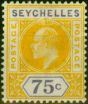 Collectible Postage Stamp Seychelles 1903 75c Yellow & Violet SG54 Fine MM
