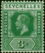 Seychelles 1912 3c Green SG72 Fine VLMM  King George V (1910-1936) Old Stamps