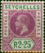 Collectible Postage Stamp Seychelles 1913 2R2s Deep Magenta & Green SG81 Fine MM