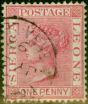 Rare Postage Stamp from Sierra Leone 1883 1d Rose-Red SG24 Fine Used