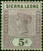 Old Postage Stamp Sierra Leone 1897 5d Dull Mauve & Black SG48 Fine MM