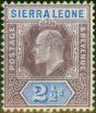 Collectible Postage Stamp Sierra Leone 1905 2 1/2d Dull Purple & Ultramarine SG90 V.F MNH