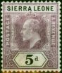 Collectible Postage Stamp Sierra Leone 1905 5d Purple & Black SG93 Fine MM