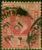 Collectible Postage Stamp Sierra Leone 1907 1d Red SG100b 'Damaged Frame & Crown Good Used