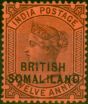 Collectible Postage Stamp Somaliland 1903 12a Purple-Red SG20 Fine MM