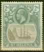Collectible Postage Stamp from St Helena 1923 2d Grey & Slate SG100a Broken Mainmast V.F Lightly Mtd Mint