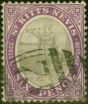 Valuable Postage Stamp St Kitts & Nevis 1903 6d Grey-Black & Bright Purple SG6 Fine Used