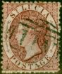 Collectible Postage Stamp from St Lucia 1863 (1d) Lake SG5ax Wmk Reversed Fine Used