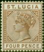 Collectible Postage Stamp from St Lucia 1891 4d Brown SG48 Fine & Fresh Lightly Mtd Mint