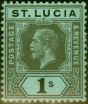 Collectible Postage Stamp St Lucia 1918 1s Olive Back SG85a Fine LMM