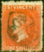 Valuable Postage Stamp from St Vincent 1877 1s Vermilion SG24 Good Used