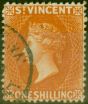 Old Postage Stamp from St Vincent 1883 1s Orange-Vermilion SG45 Fine Used