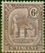 Valuable Postage Stamp St Vincent 1909 6d Dull Purple SG107 Fine MM