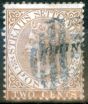 Rare Postage Stamp from Straits Settlements 1868 2c Brown SG11 Fine Used