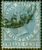 Valuable Postage Stamp from Straits Settlements 1884 8c on 12c Blue SG74 Fine Used