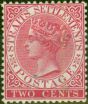 Old Postage Stamp Straits Settlements 1889 2c Bright Rose SG63a Good MM
