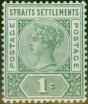 Rare Postage Stamp Straits Settlements 1892 1c Green SG95 Fine & Fresh MM