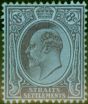 Rare Postage Stamp from Straits Settlements 1904 8c Purple-Blue SG126 Fine & Fresh Mtd Mint