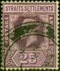 Rare Postage Stamp from Straits Settlements 1914 25c Dull Purple & Mauve SG205 Fine Used
