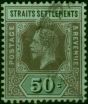 Straits Settlements 1921 50c on Emerald SG209c Fine Used . King George V (1910-1936) Used Stamps