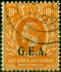 Old Postage Stamp from Tanganyika 1922 10c Orange SG73 Very Fine Used (Variants Available)