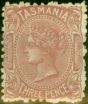 Old Postage Stamp from Tasmania 1871 3d Pale Red-Brown SG146 Good Mtd Mint