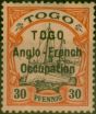 Old Postage Stamp from Togo 1914 30PF Black & Orange-Buff SGH19 Fine MM