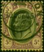 Rare Postage Stamp Transvaal 1902 5s Black & Purple-Yellow SG254 Fine Used