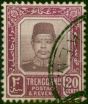 Trengganu 1910 20c Dull & Bright Purple SG11 Fine Used (2). King Edward VII (1902-1910) Used Stamps