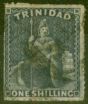 Rare Postage Stamp from Trinidad 1861 1s Indigo SG58 Good Used