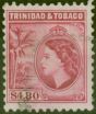 Rare Postage Stamp from Trinidad & Tobago 1953 $4.80 Cerise SG278a P.11.5 Fine Used