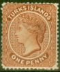 Valuable Postage Stamp from Turks & Caicos Is 1881 1d Brown-Red SG49 Fine Mtd Mint