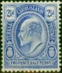 Old Postage Stamp Turks & Caicos Islands 1909 2 1/2d Blue SG120 Fine MNH