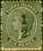 Valuable Postage Stamp from Turks Islands 1881 1/2 on 6d Black SG7 Fine Mtd Mint