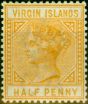 Rare Postage Stamp from Virgin Islands 1883 1/2d Yellow-Buff SG26 Fine & Fresh Lightly Mtd Mint