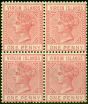 Rare Postage Stamp from Virgin Islands 1883 1d Pale Rose SG29 Fine MNH Block of 4