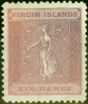 Rare Postage Stamp from Virgin Islands 1887 6d Dull Violet SG38 Fine & Fresh Mtd Mint
