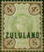Old Postage Stamp Zululand 1888 4d Green & Deep Brown SG6 Good Unused