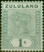 Rare Postage Stamp Zululand 1894 1s Green & Carmine SG25 Good MM