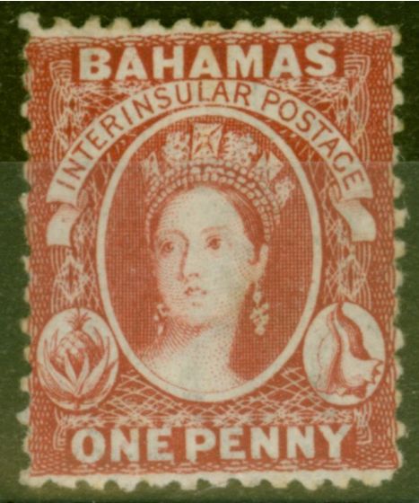 Collectible Postage Stamp from Bahamas 1863 1d Carmine-Lake SG21  Fine & Fresh Lightly Mtd Mint