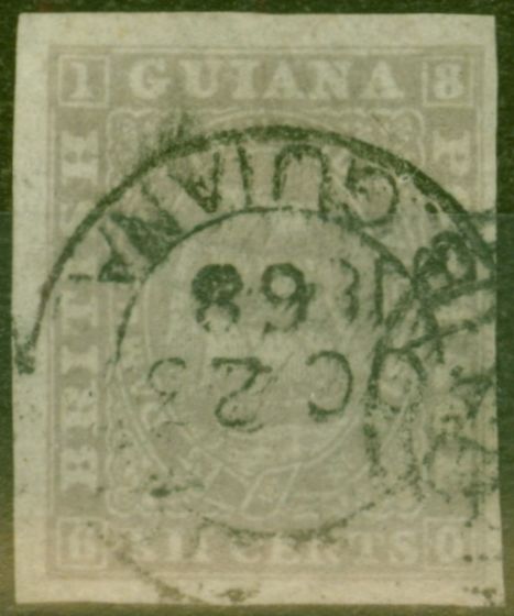 Rare Postage Stamp from British Guiana 1867 12c Grey-Lilac SG75 Fine Used Imperf Proof