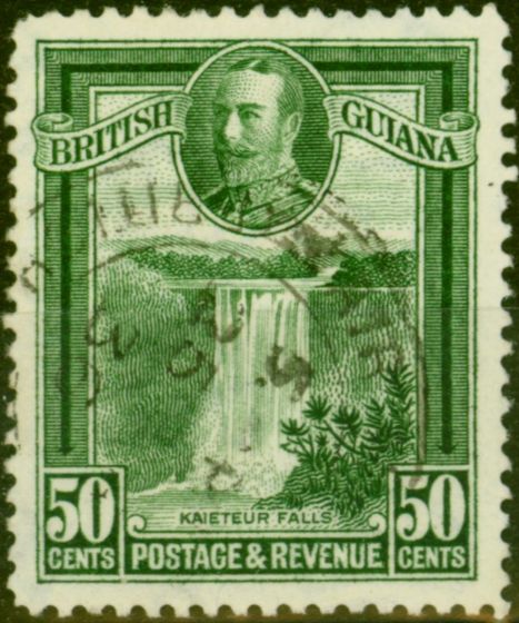 Collectible Postage Stamp from British Guiana 1934 50c Green SG296 Fine Used