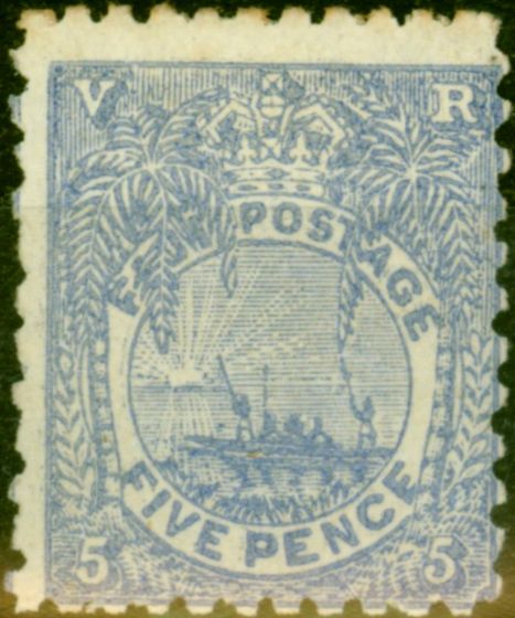 Old Postage Stamp from Fiji 1893 5d Ultramarine SG85 P.11 x 10 Fine Mtd Mint