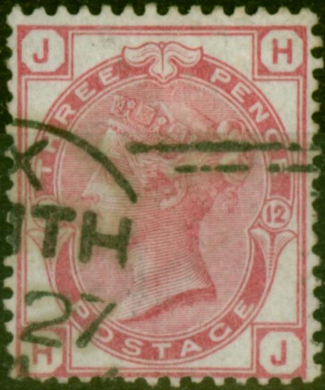 Old Postage Stamp GB 1873 3d Pale Rose SG144 Pl.12 Fine Used